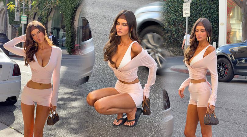 Ella Cervetto’s Boobs Are Exploding Out Of This Skimpy Pink Outfit On LA Streets