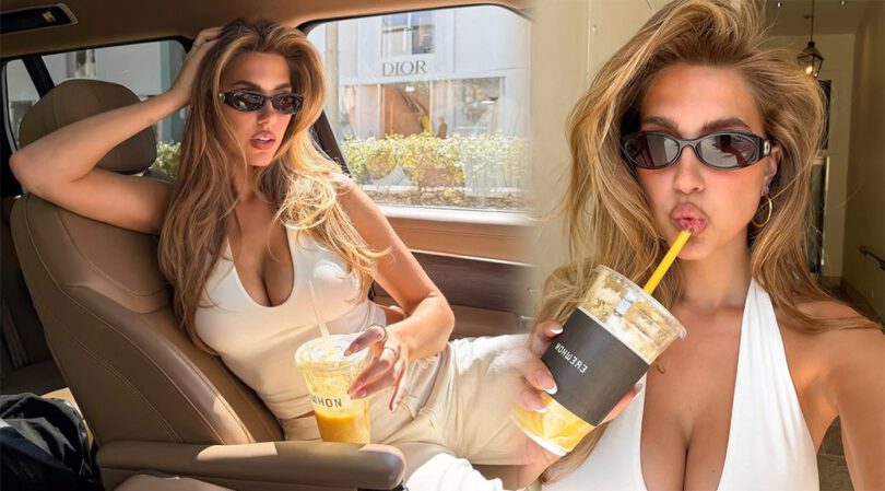 Kara Del Toro’s Massive Cleavage Nearly Spills Out in Skintight White Top