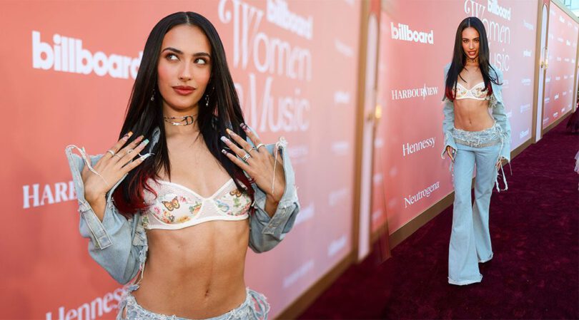 Smoking Hot Kylie Cantrall Shows Off Tight Body In Ripped Denim And Lace At Billboard Event