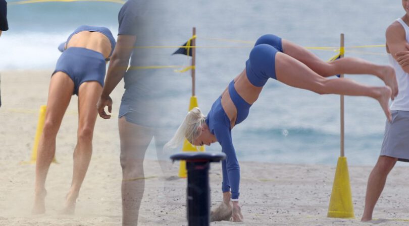 Olivia Dunne Flip And Bend In Tiny Blue Workout Gear – Camel Toe Tease Included