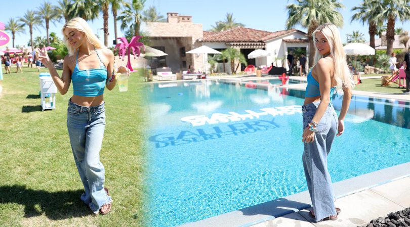 Livvy Dunne Flaunts Insane Body in See-Through Crop at Coachella Desert Bash