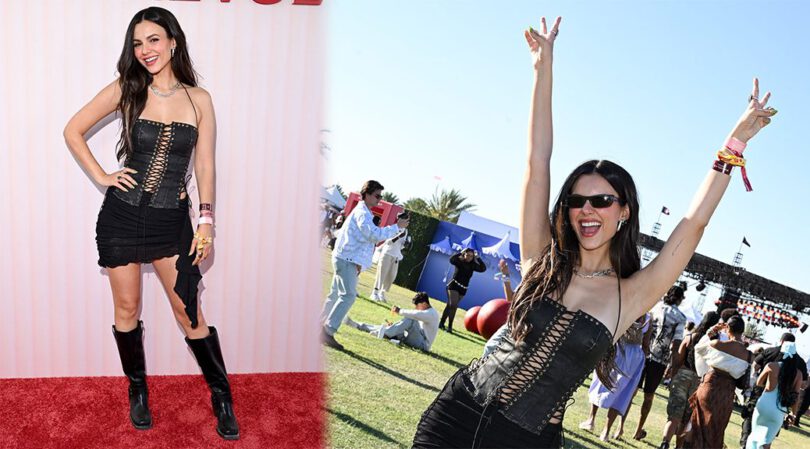 Victoria Justice Goes Braless and Booty-Packed at Revolve Festival