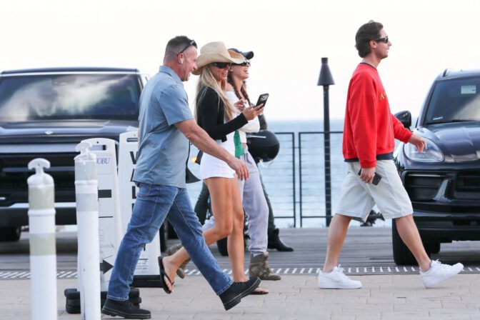 Brooks Nader Big Cleavage Booty Tiny White Shorts Nobu Malibu