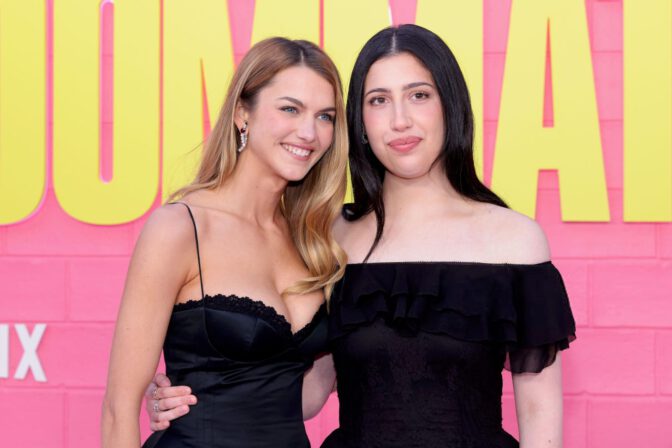 Chloe East Boobs Roommates Premiere Black Mini Dress Cleavage