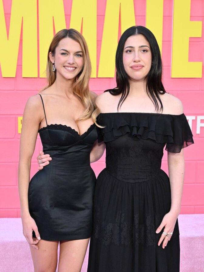 Chloe East Boobs Roommates Premiere Black Mini Dress Cleavage