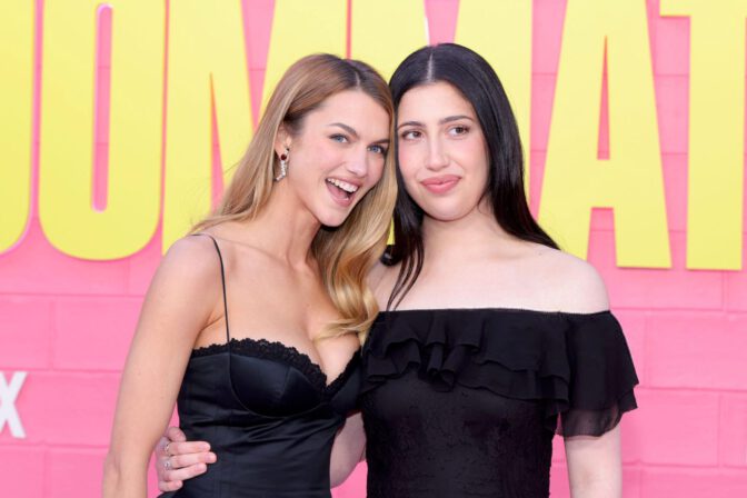 Chloe East Boobs Roommates Premiere Black Mini Dress Cleavage