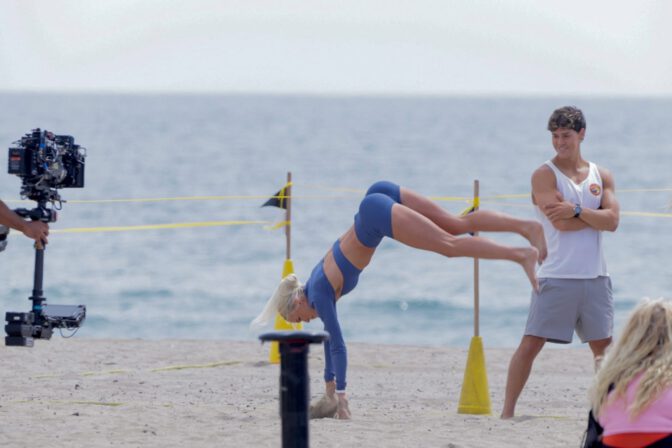 Olivia Dunne Camel Toe Booty Handstand Baywatch Beach