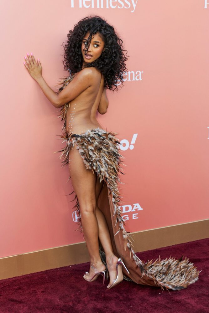 Tyla Barely There Feather Outfit Billboard Women In Music