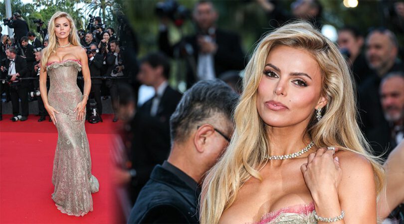 Blonde Bombshell Brooks Nader Serves Insane Boobs and Curves in Sparkling Cannes Dress