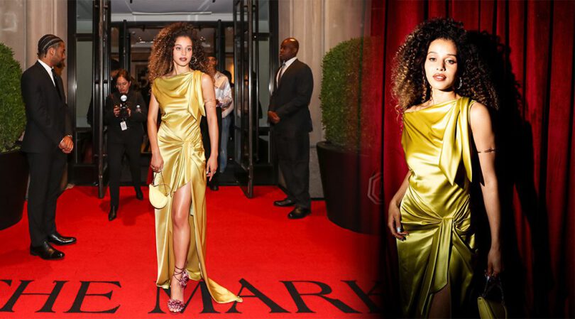 Chase Infiniti Serves Pure Fire in Clingy Yellow Satin That Hugs Every Curve at Met Gala Bash