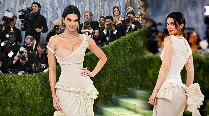 Kendall Jenner Goes Full Goddess – Breasts Barely Contained at Costume Art Met Gala
