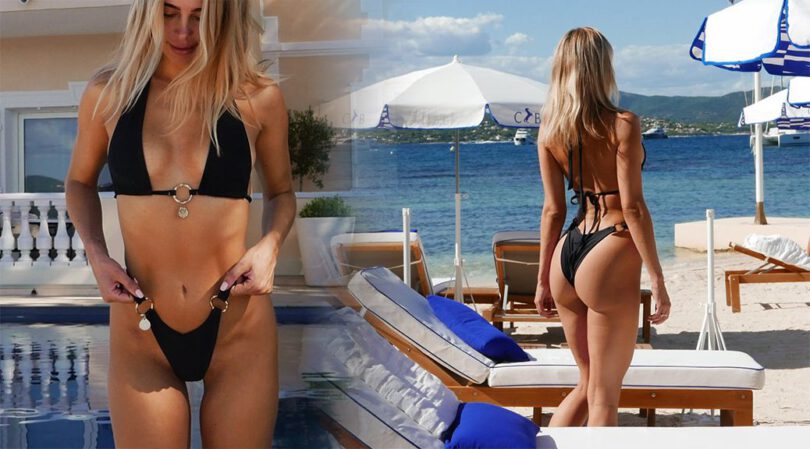 Kimberley Garner’s Tight Black Micro Bikini Hugging Every Curve and That Juicy Ass