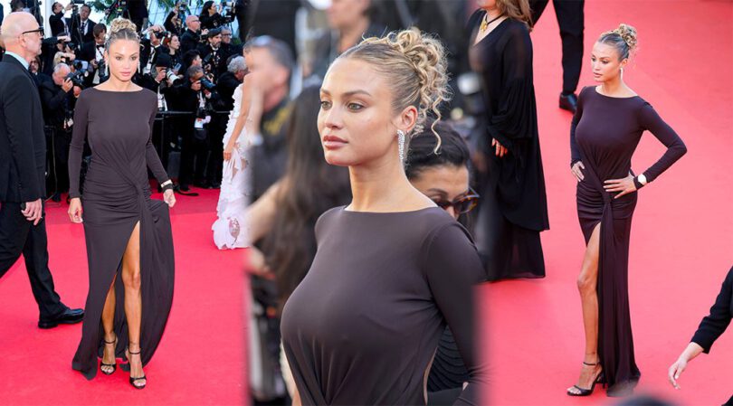 Rose Bertram’s Braless Boobs And Tight Ass In A Clingy Dress At Cannes Garance Screening