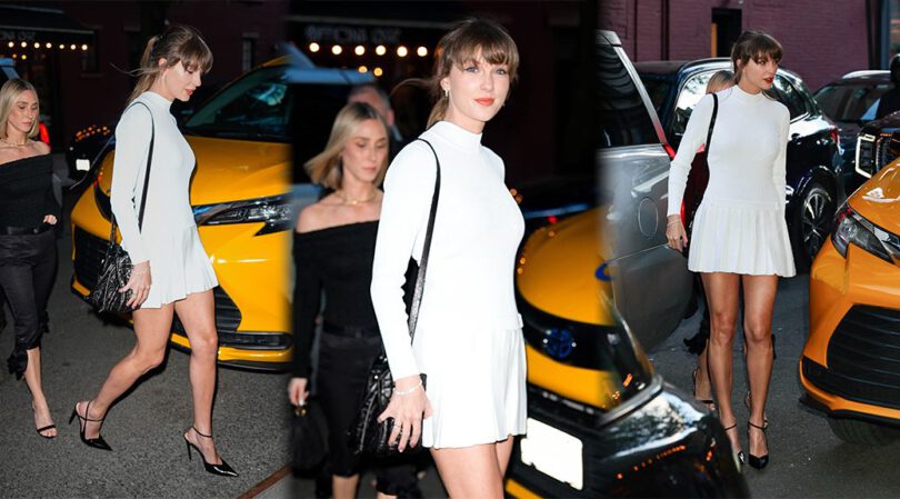 Taylor Swift’s Insanely Leggy Night Out in Tiny White Mini Dress in New York