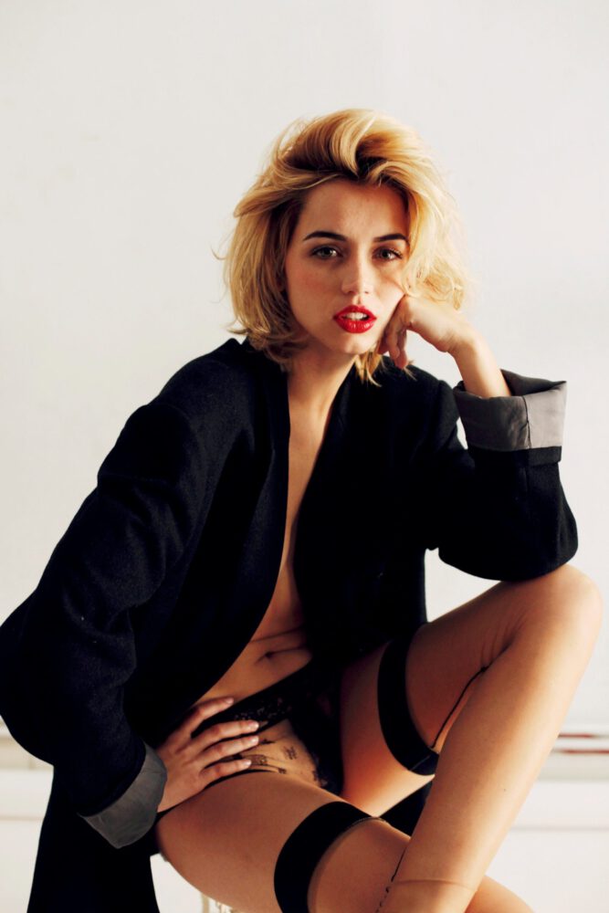 Ana De Armas Topless Hard Nipples See Through Mesh Icon Magazine