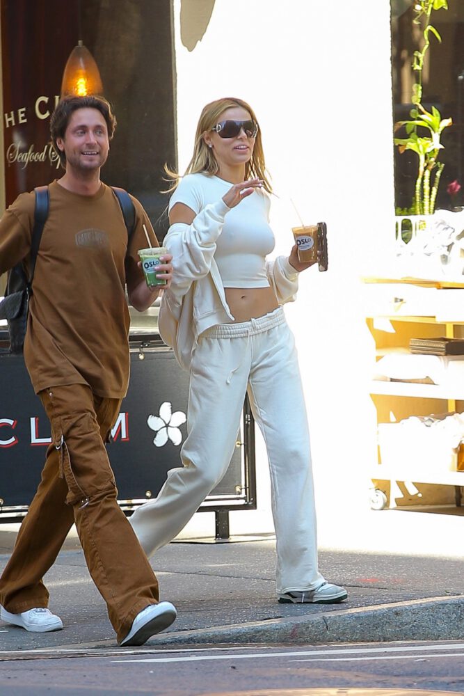 Brooks Nader Braless Pokies Toned Abs White Tracksuit Nyc