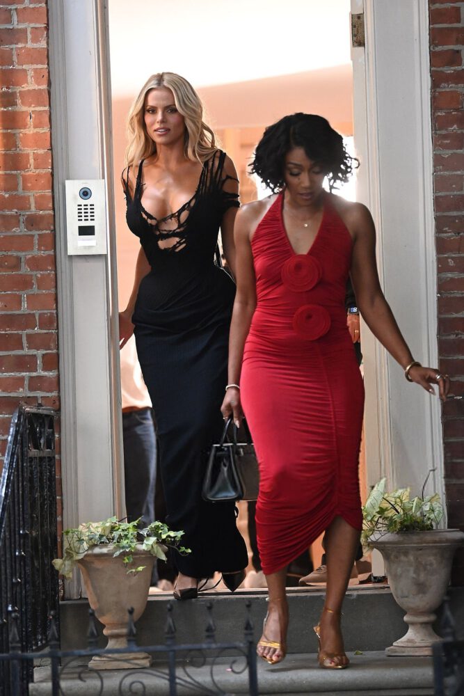 Brooks Nader Huge Cleavage Shredded Black Dress Si Party