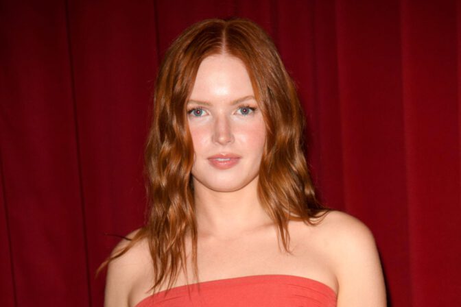 Ellie Bamber Nipples Tight Tube Top London Premiere
