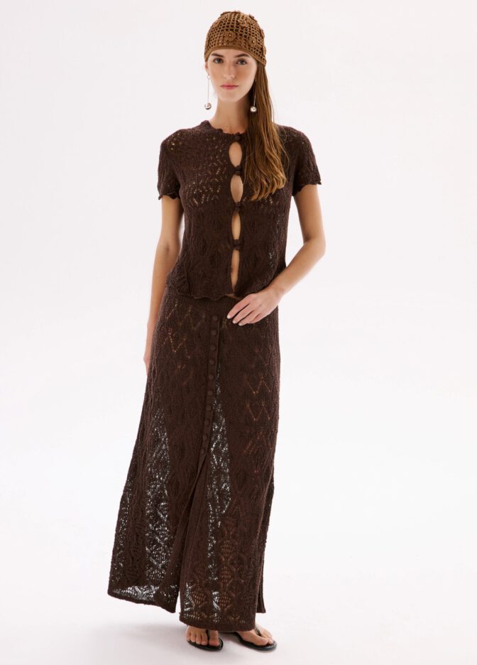 Emily Feld Braless Sheercrochet Black Dress Atelier