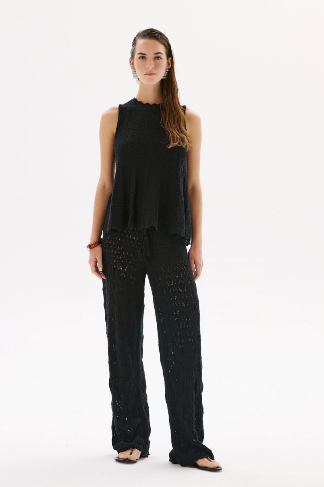 Emily Feld Braless Sheercrochet Black Dress Atelier