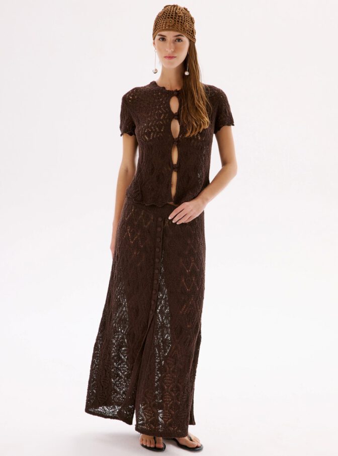 Emily Feld Braless Sheercrochet Black Dress Atelier