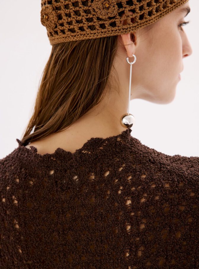 Emily Feld Braless Sheercrochet Black Dress Atelier
