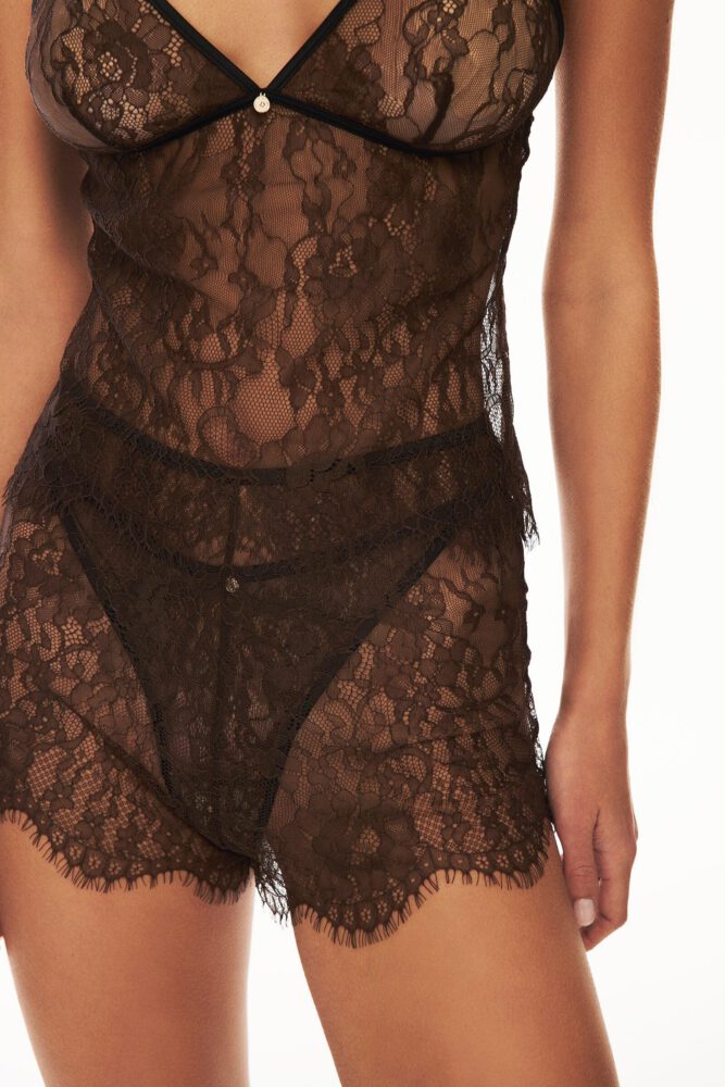 Emily Feld See Through Lace Bodysuit Toned Body House Of Silk