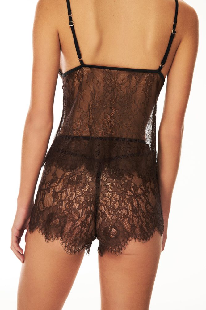 Emily Feld See Through Lace Bodysuit Toned Body House Of Silk