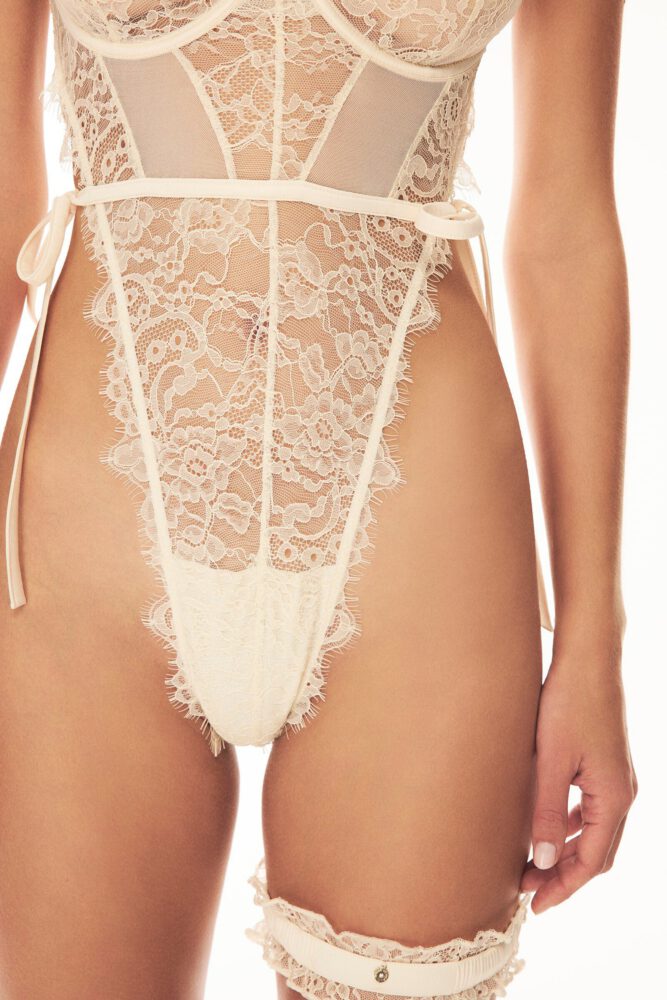 Emily Feld See Through Lace Bodysuit Toned Body House Of Silk