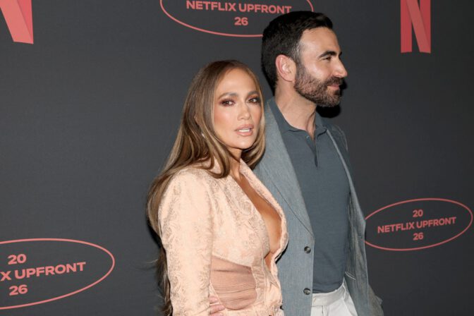Ennifer Lopez Cleavage Plunging Lace Blazer Netflix Upfront