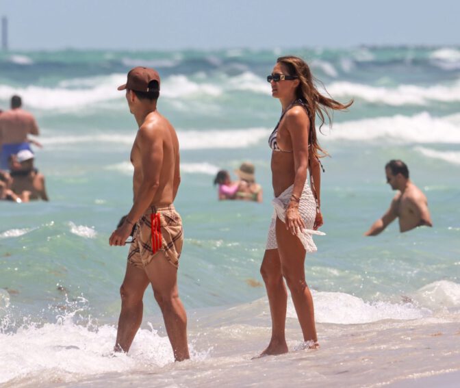 Jessica Alba Zebra Bikini Body Miami Beach