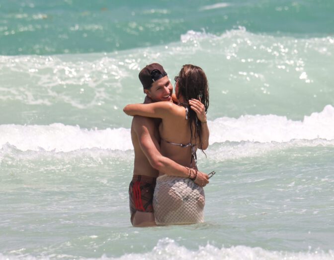 Jessica Alba Zebra Bikini Body Miami Beach