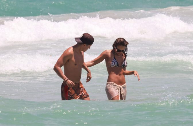 Jessica Alba Zebra Bikini Body Miami Beach