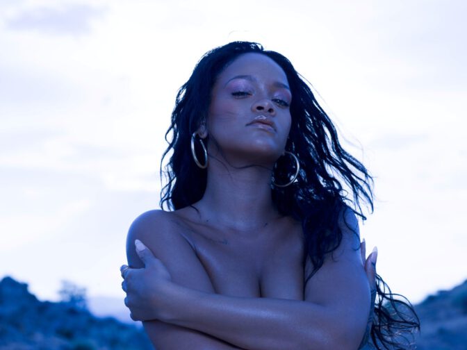 Rihanna Topless Bare Boobs Fenty Beauty Beach Please Outtakes