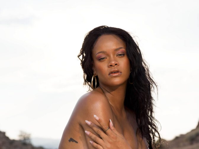 Rihanna Topless Bare Boobs Fenty Beauty Beach Please Outtakes