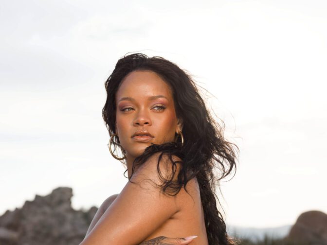 Rihanna Topless Bare Boobs Fenty Beauty Beach Please Outtakes
