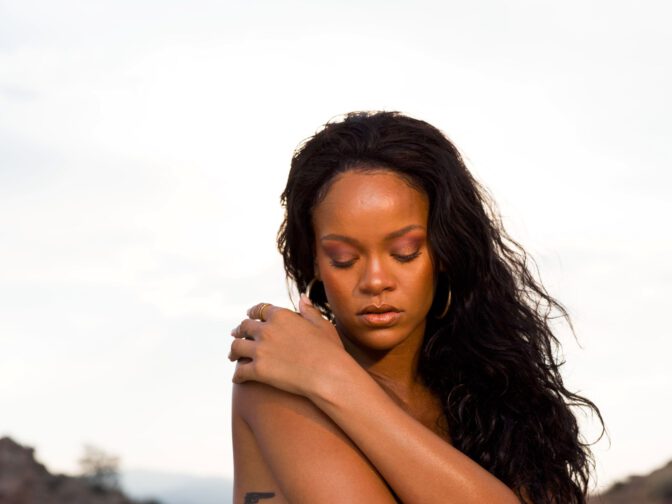 Rihanna Topless Bare Boobs Fenty Beauty Beach Please Outtakes