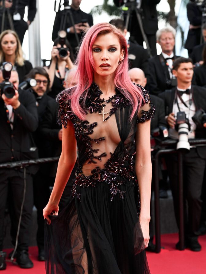 Stella Maxwell Sheer Naked Dress Cannes Red Carpet