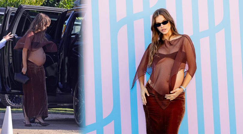 Supermodel Barbara Palvin Proudly Shows Off Her Elegant Pregnancy Style In Sheer Ensemble