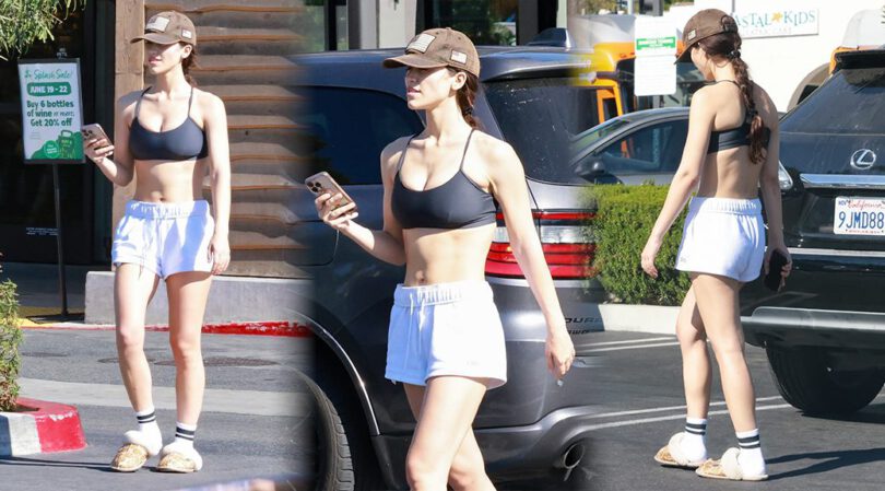 Caylee Cowan Flashes Rock-Hard Abs and Sexy Legs in Tight Sports Bra After Los Feliz Workout