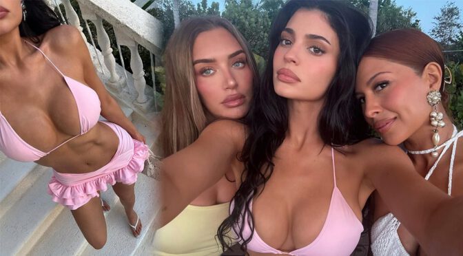 Kylie Jenner Busts Out of Tiny Pink Bikini on Sizzling Sunset Beach Getaway