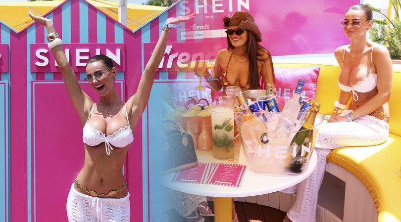 Maddy Cheary Explodes Out Of Tiny White Bikini At Wild Ibiza Pool Party
