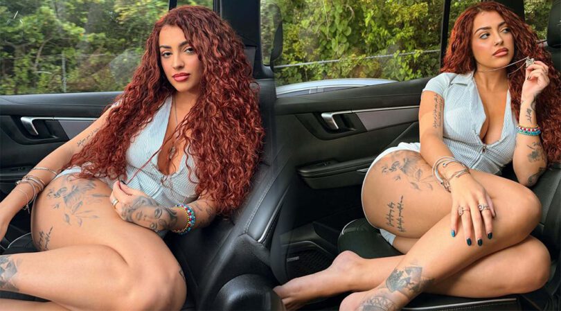 Malu Trevejo Flashes Massive Cleavage and Tattoos in Hot New Car Photos