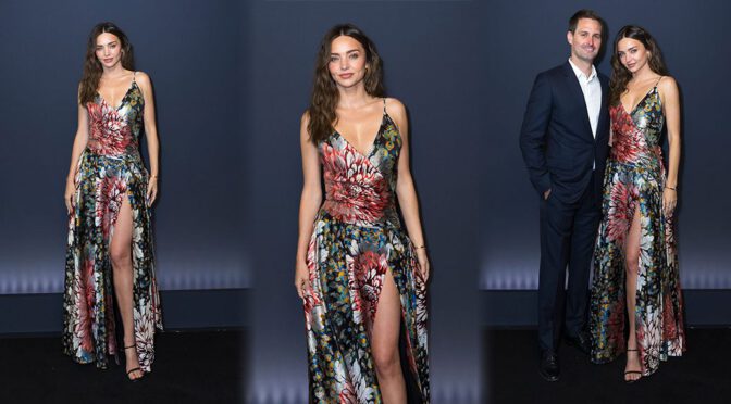 Supermodel Heat: Miranda Kerr Shows Off Her Hot Body and Slit to the Waist in France