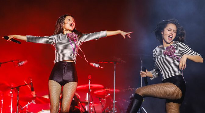 Olivia Rodrigo Stuns Fans In Skin-Tight Satin Shorts And Sheer Fishnets During Sultry Set