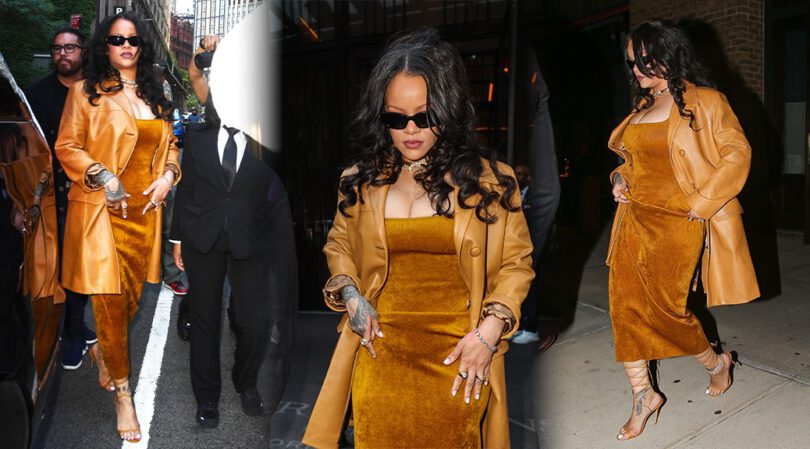 Rihanna Boobs Bursting Out of Ultra-Tight Dress on the Streets of Manhattan