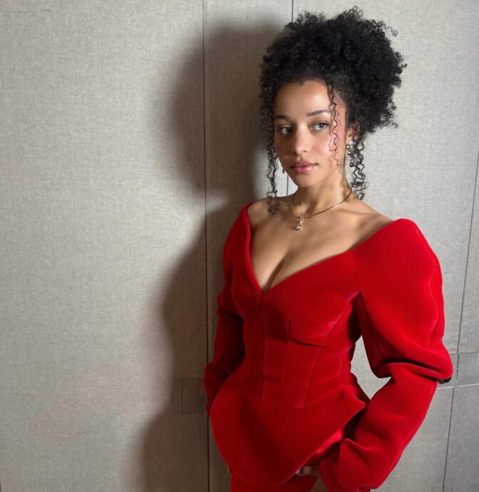 Chase Infiniti Sexy Curves Boobs Ass Red Mini Dress Tribeca Festival
