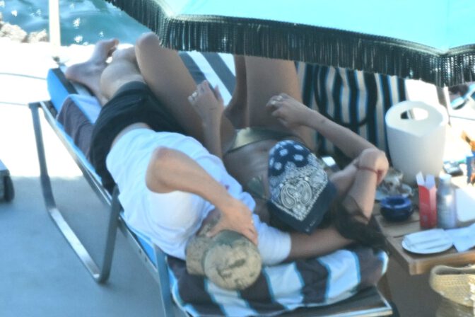 Dua Lipa Juicy Ass Gold Bikini Taormina Honeymoon Floatie