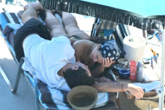 Dua Lipa Juicy Ass Gold Bikini Taormina Honeymoon Floatie