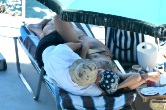 Dua Lipa Juicy Ass Gold Bikini Taormina Honeymoon Floatie